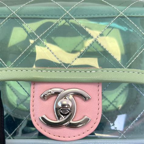 Chanel Medium Coco Splash PVC Flap Bag Yellow/Green/Pink 